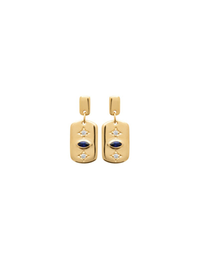 Boucles d'oreilles en plaqué or et oxydes de zirconium