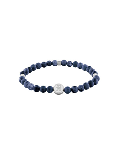 Bracelet Tommy Hilfiger en acier et onyx bleu