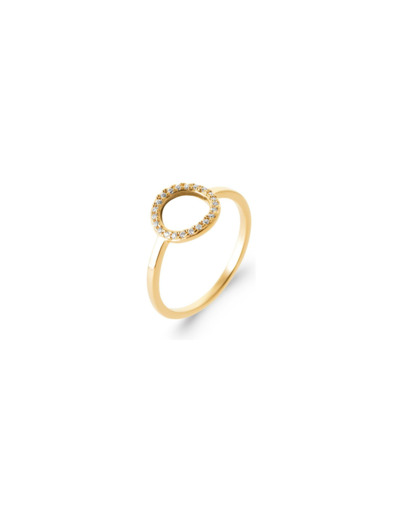Bague en plaqué or et oxydes de zirconium