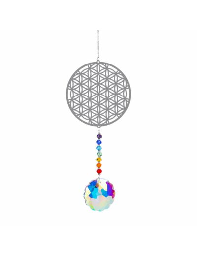 Attrape soleil fleur de vie suspendu suncatcher