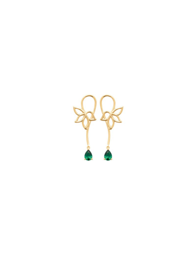 Boucles d'oreilles en plaqué or et pierres de couleurs