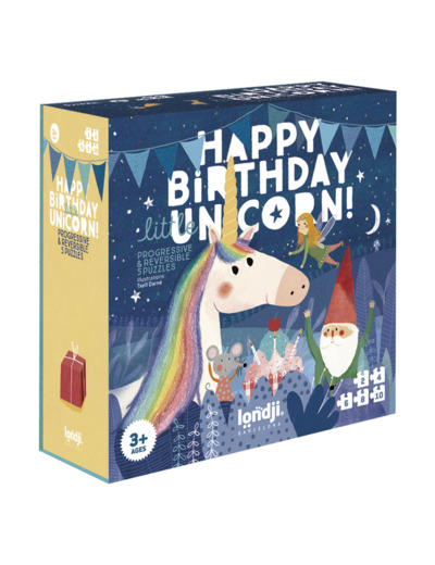 5 Puzzle Bon Anniversaire Licorne  - Londji - PZ572U