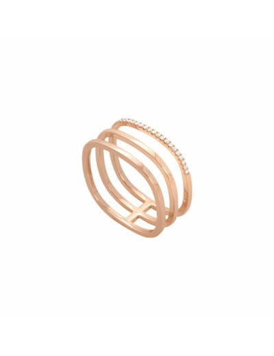 Bague Vanrycke Charlie en or rose et pavée de diamants