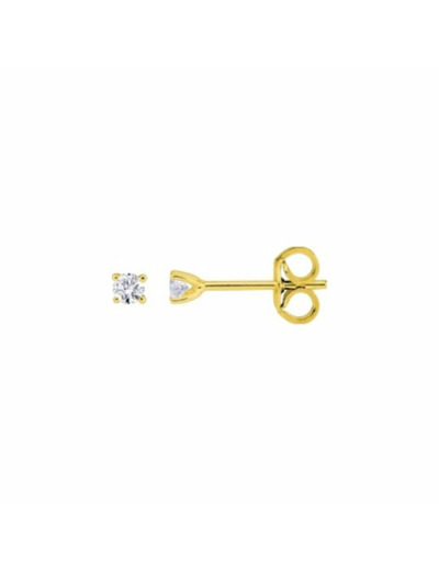 Boucles d'oreilles clou en or jaune et diamants