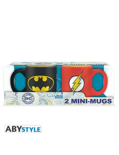 DC COMICS - Set 2 mugs à espresso - 110 ml - Batman & Flash