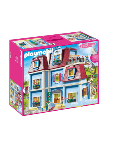 PLAYMOBIL 70205 Grande maison traditionnelle- Dollhouse- Avec deux personnages, terrasse sur le toit, esc