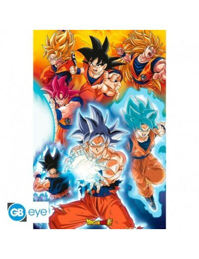 DRAGON BALL SUPER - Poster - "Transformations"- roulé filmé (91.5x61)