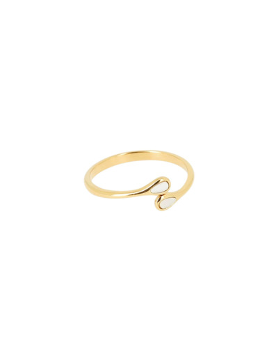 Bague Zag en acier doré et nacre