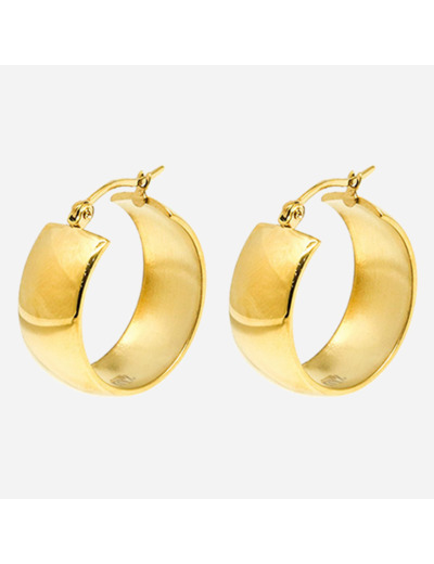 Boucles d'oreilles ZAG en acier doré