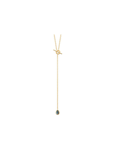Collier en plaqué or et labradorite, 45 cm