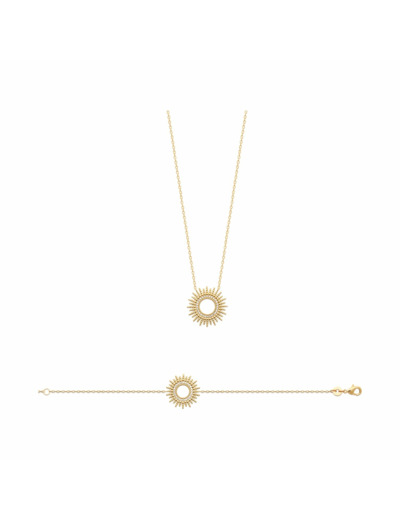 Collier en plaqué or et oxydes de zirconium, 45cm