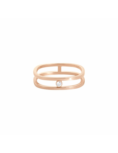 Bague Vanrycke Charlie Double en or rose et diamant