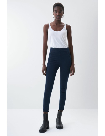 Jegging à taille haute en denim foncé