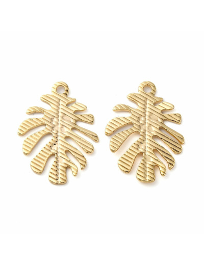 Pendentif monstera texturé