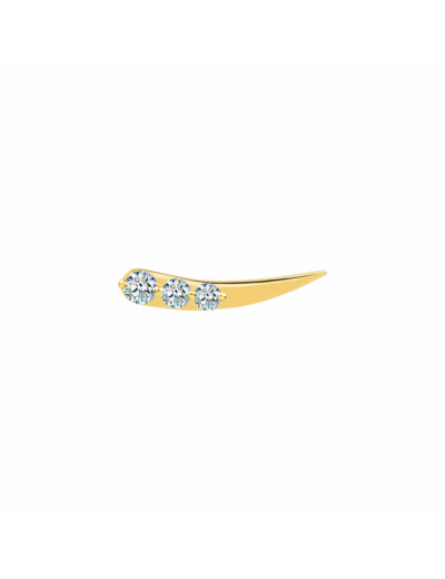 Boucle d'oreille gauche La Brune & La Blonde STARDUST en or jaune et diamants, 0.22ct