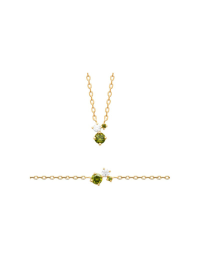 Collier en plaqué or et oxydes de zirconium