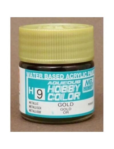 PEINTURE MAQUETTE MR HOBBY H009 OR MÉTAL 10ML