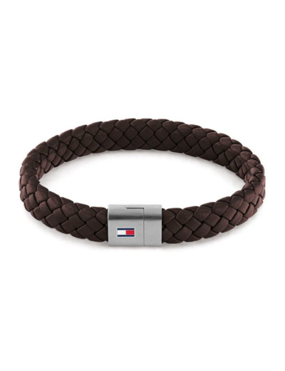 Tommy Hilfiger bracelet homme en cuir marron