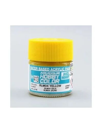 PEINTURE MAQUETTE MR HOBBY H413 JAUNE RLM 04 SATINE 10ML