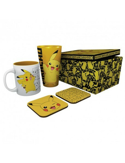 POKEMON - Pck Verre XXL + Mug + 2 Coasters "Pikachu"