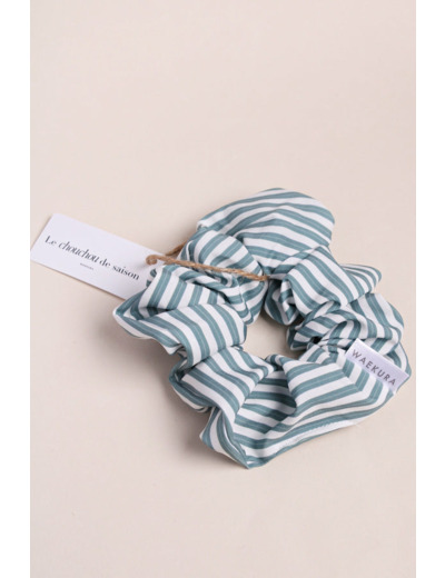 Chouchou Scrunchie - Rayé vert