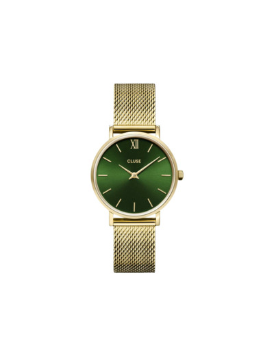 Montre Cluse Minuit Mesh, Green, Gold Colour