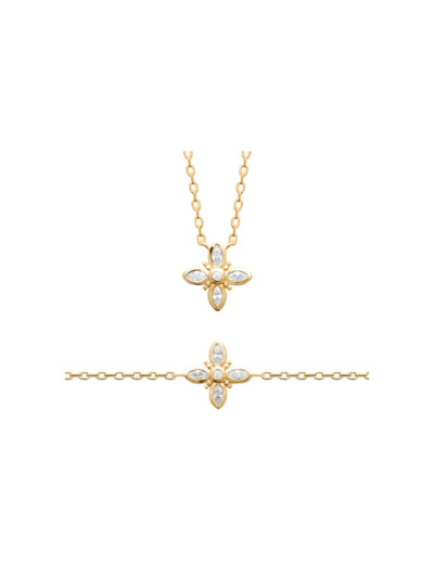 Collier en plaqué or et oxydes de zirconium