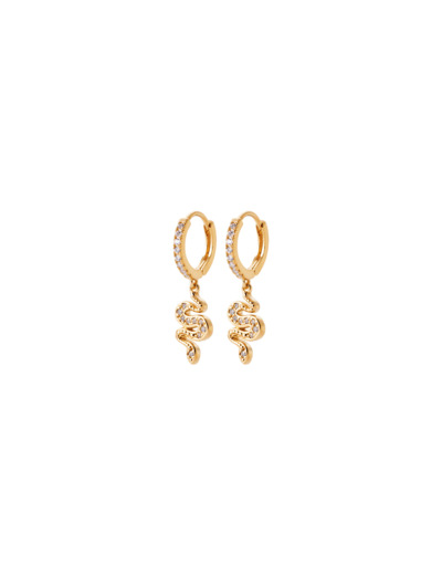 Boucles d'oreilles créoles en plaqué or et oxydes de zirconium