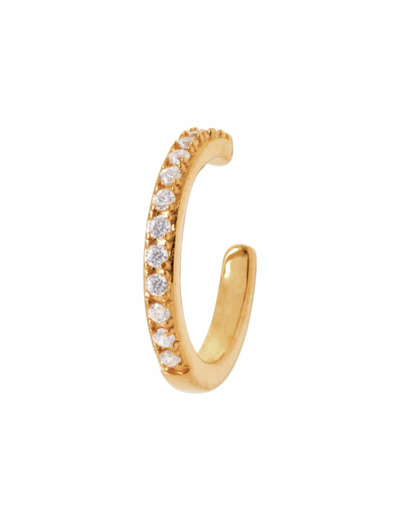 Mono boucle d'oreille en plaqué or et oxydes de zirconium